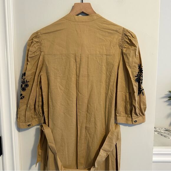 NWT Anthropologie Ottod’Ame Tan Black Cotton Embroidered Maxi Dress Small - Picture 6 of 16